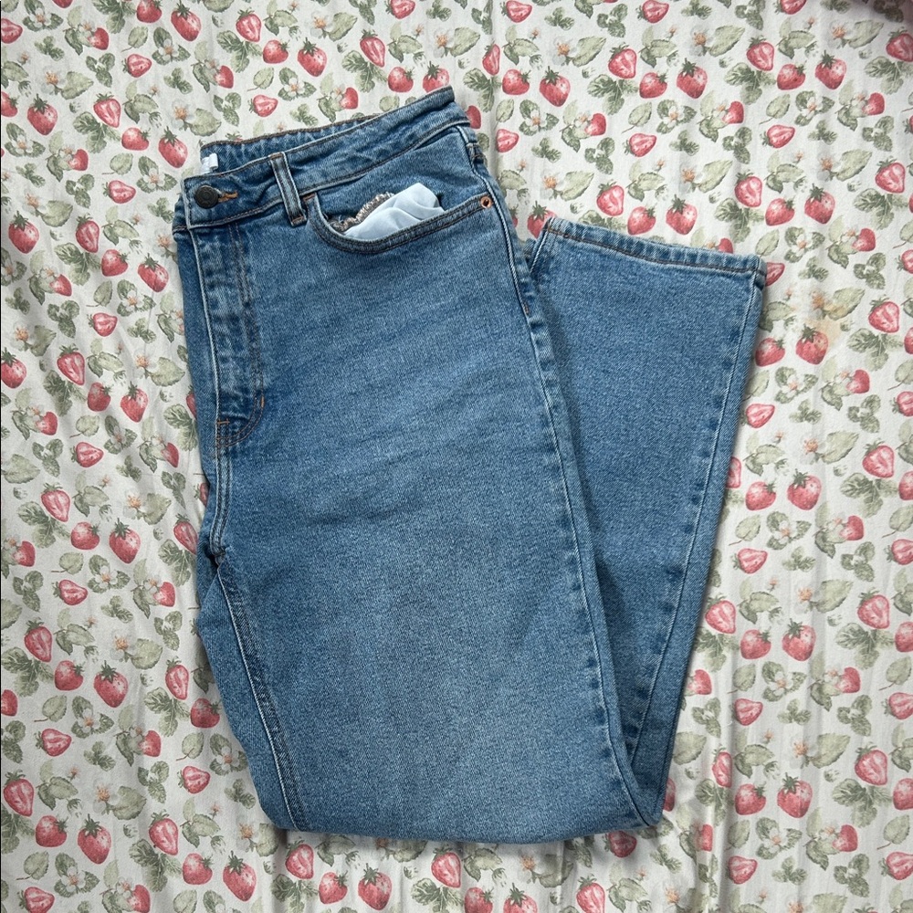 Classic Light-Wash Blue Denim Jeans